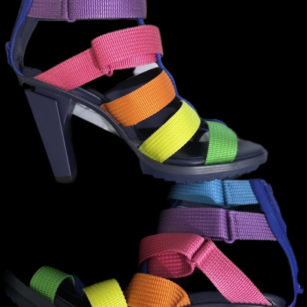 Colorful Strappy Heeled Sandals